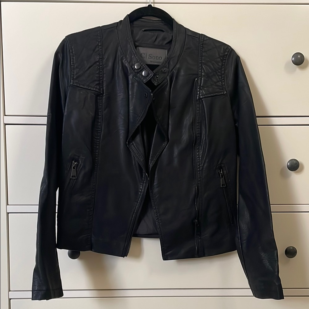 Ci Sono Black Leather Jacket